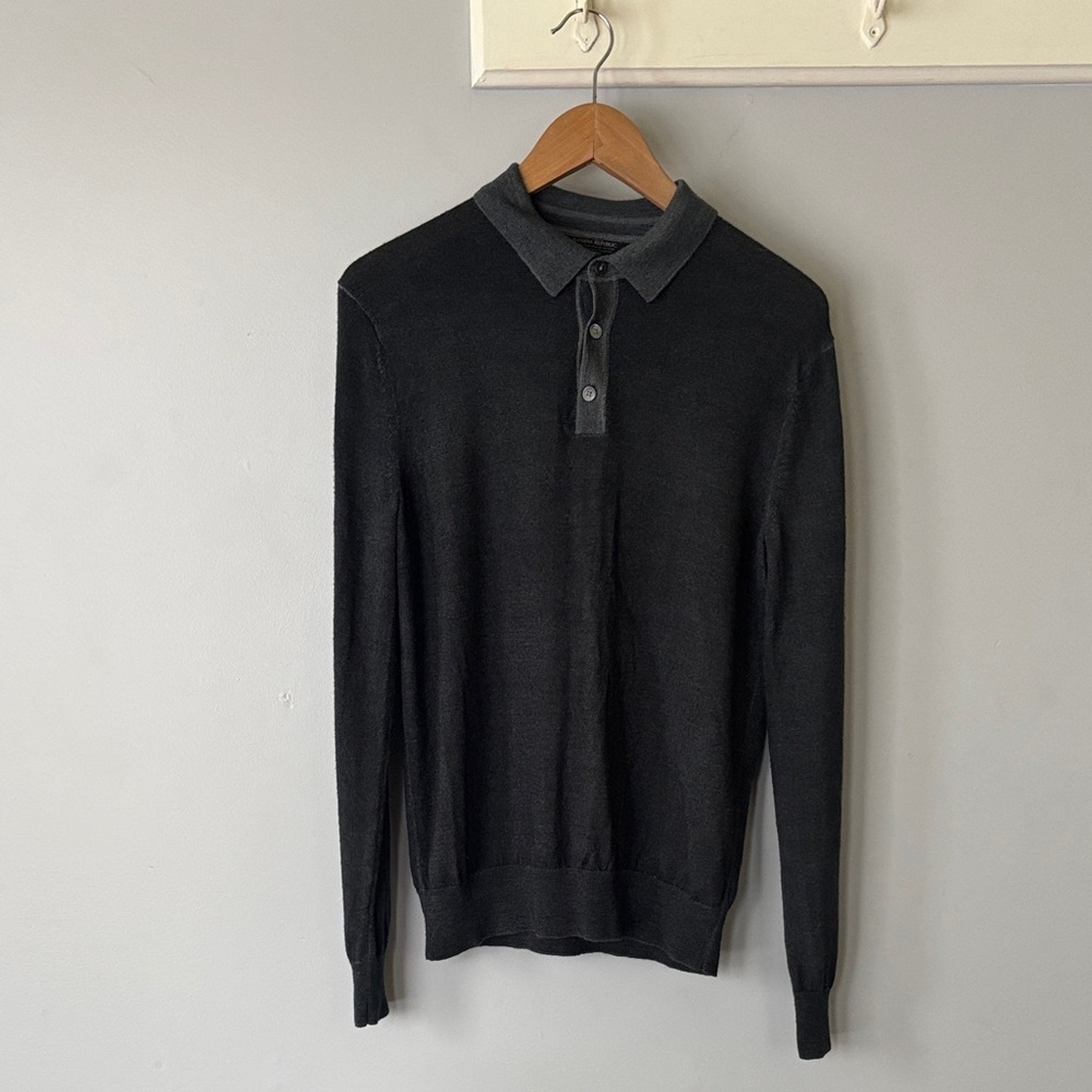 Banana Republic Italian Merino Wool Sweater Men’s Small Charcoal Grey